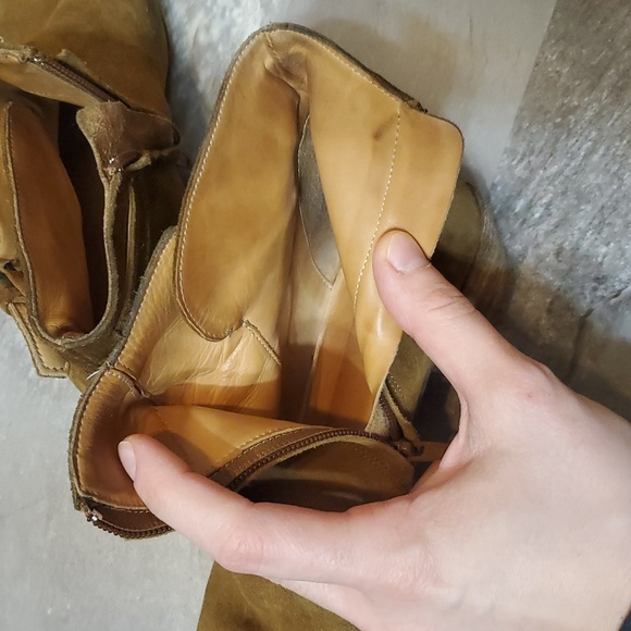 Ba&sh Suede Ankle Boots. Size 39. Genuine Leather. Light Brown. 1.5" Block Heel. - Picture 10 of 12